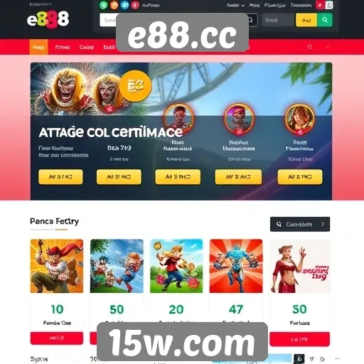 Visão geral das funcionalidades do site e88.cc